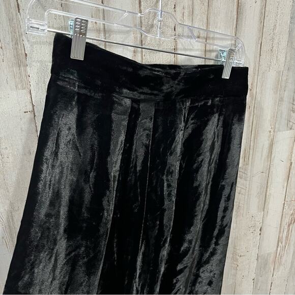 Vintage J Christopher Black Velvet Velour Midi Skirt Womens XS Rayon Modest - Picture 2 of 8